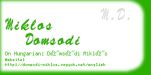 miklos domsodi business card